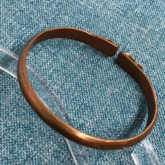 Unisex Copper Punjabi Cuff Kada Animal Figure Free Size Tribal Bracelet - Picture 8 of 12